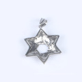 Mode Retro doppelseitig sechs speicherer Star Anhänger Edelstahlschmuck Silber Schmuck Titanstahl Halskette